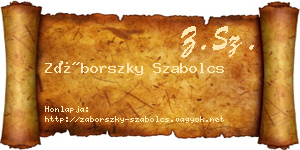 Záborszky Szabolcs névjegykártya